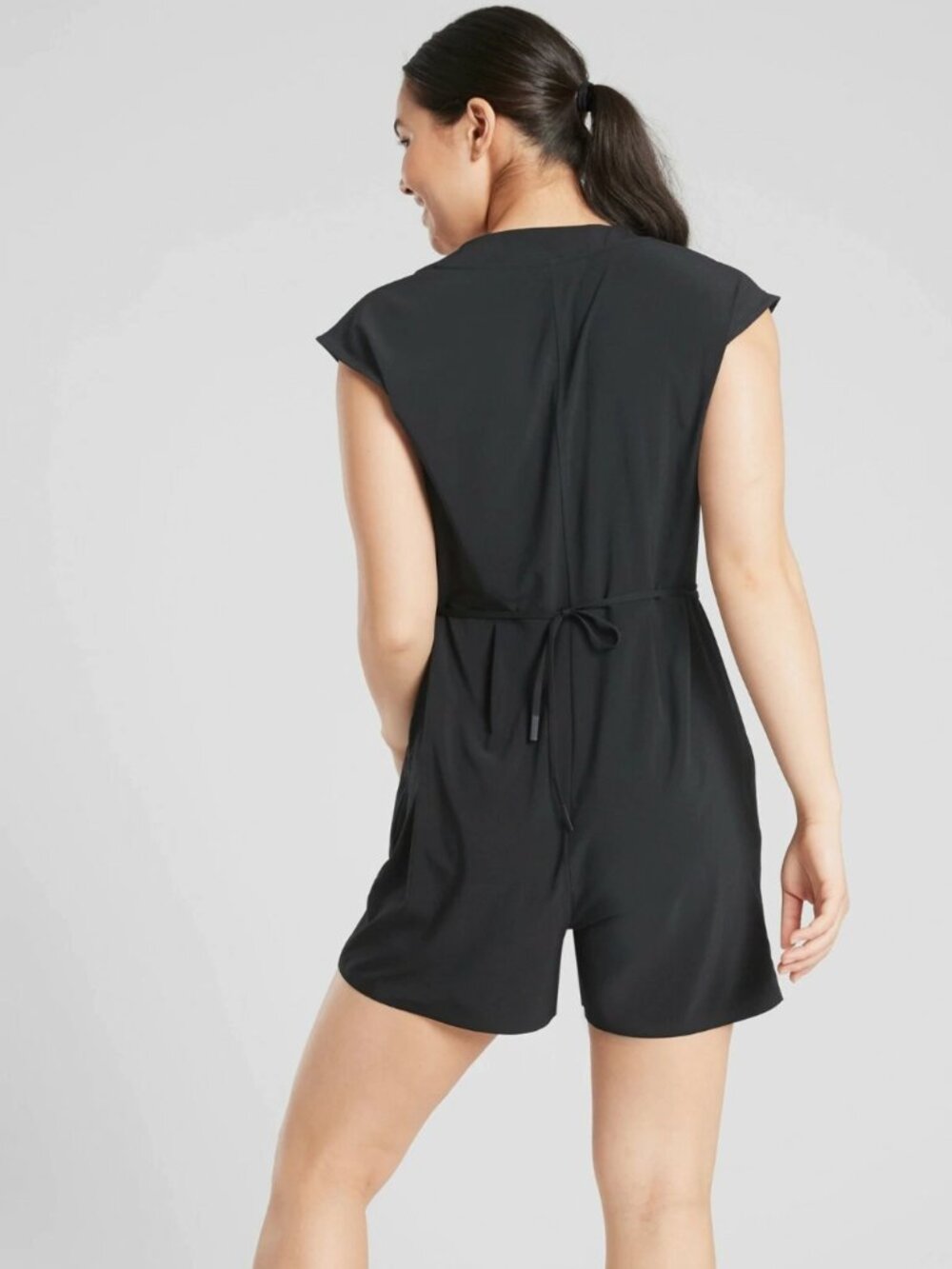 Athleta Marlow Featherweight Stretch Black Romper S - Picture 4 of 15